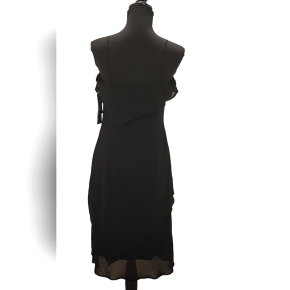 SL Fashions Sheer Layered Tier Spaghetti Strap Midi Dress - Picture 3 of 8